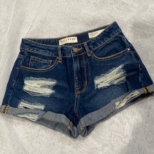 Bullhead distressed blue jeans high rise shorts
